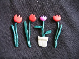 Tulipany z  modeliny